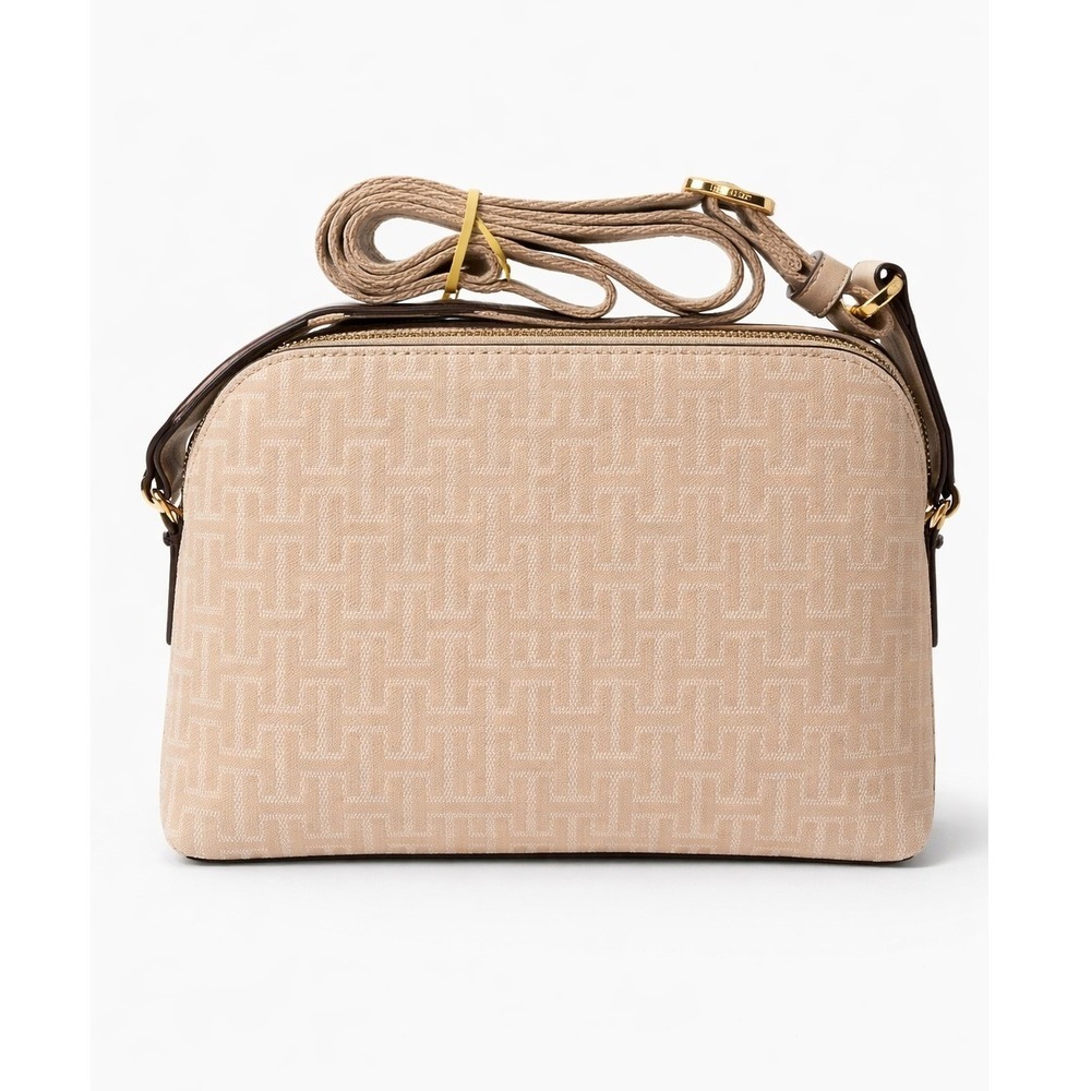 Halston Quincy Monogram Crossbody Bag Beige Gold Q5AEZEA1 NWT - Picture 2 of 5